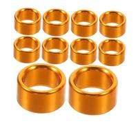 CVUTOVO 10pcs Aluminium Pigeon Leg Identification Rings Inner Diameter 8mm Height 6mm Gold Bird Training Bands for Dove Health Supplies