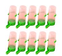 CVUTOVO 10pcs Bird Parrot Feeding Cup Parrot Drinking Cup Prevents Accidental Pouring Easy to Install Plastic Can Be Installed inside Or outside The Cage for Small-sized Birds