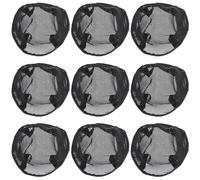 CVUTOVO 10pcs Black 1940s Hair Net Mesh Caps for Wig Making and Hair Weave Sleeves Comfortable and Breathable Fabric Net Bonnet with Versatile Use for Weddings and Parties