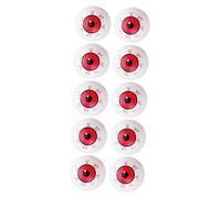 CVUTOVO 10pcs Halloween Fake Eyes Red Vein Eyeball Props Plastic Scary Party Accessories for Horror Decorations and Prank