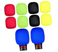 CVUTOVO 10pcs Mic Covers Microphone Covers Thick Soft Sponge Noise Prevention Easy Installation Multi-colour for Stage Performance and News Report