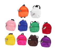 CVUTOVO 10pcs Mini Doll Zipper Backpacks Pretend Play Accessories Tiny Backpacks Miniature School Bags Carrying Case Doll Costume Accessories