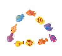 CVUTOVO 10pcs Mini Fish Figurines Miniature Animal Decor for Fish Tanks Aquarium Decorations Colorful Plastic Models for Desktop Garden Dollhouse Display
