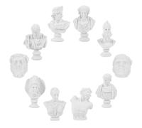 CVUTOVO 10pcs Mini Plaster Bust Statue Set, Small Decorative Figurines for Art Studios and Home Decor, Miniature Sculpture Models for Drawing and Painting Practice