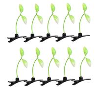 CVUTOVO 10pcs Quirky Bean Sprout Hair Clips for Boys and Girls Unique Green Plant Barrettes for Parties DIY Crafts and School Events