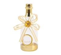 CVUTOVO 12pcs Bottle Shaped Candy Box for Wedding and Holiday Party, Golden Plastic Material with Fine Workmanship and Ribbon Decoration, Chic and Delicate Candy Favour Treat Box