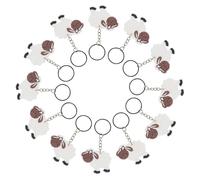 CVUTOVO 12pcs Cartoon Sheep Keychain Pendant DIY Animal Charm Accessories for Party Favors and Bag Decoration Lamb Keyrings for Gift Awards