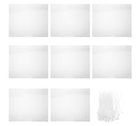 CVUTOVO 12pcs Plastic Pet Cage Liners 21x26cm with 100 Cable Zip Ties, Splash and Urine Guard Panels for Small Animal Habitats Including Rabbits, Hamsters, and Ferrets