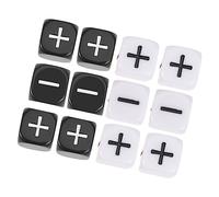 CVUTOVO 12Pcs Plus Minus Sign Dice Black White Game for Party Table Games Easy to Read Counting Dice Lightweight Design
