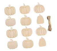 CVUTOVO 12pcs Pumpkin Decorations Pumpkins Thanksgiving Ornament Door Hanging Farmhouse Thanksgiving Decor Beige Wooden