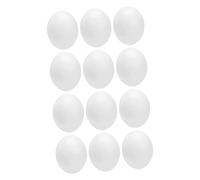 CVUTOVO 12Pcs Wear-resistant Plastic Fake Eggs for Easter Festival Realistic Simulated Bird Eggs for DIY Graffiti Home Decoration Dove Coop Supply Portable Medium