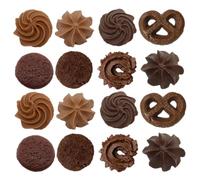 CVUTOVO 16Pcs Artificial Cookie Models Realistic Fake Biscuits for Decoration Photography Props and Teaching Tools for Learning and Store Displays