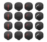 CVUTOVO 16pcs Guitar Pedal Plastic Rotary Knobs, Instrument Control Caps, Volume Tone Potentiometer Knob Covers for Mixer, Speaker, Electronic DIY Projects, 6mm/0.24in Hole