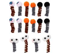 CVUTOVO 16pcs Halloween Cat Spring Plush Coil Balls Interactive Chew for Indoor Kittens Cat Enrichment Pet Play Set