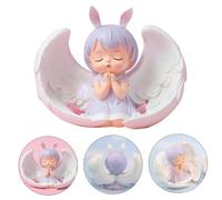 CVUTOVO 1Pc Cute Praying Angel Cake Topper Vivid Doll Shaped Adornment for Birthday Cakes Delicate Decor for Home Car Decoration