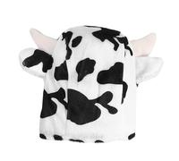 CVUTOVO 1Pc Plush Cow Shaped Dog Hat for Cosplay Funny Pet Costume Accessory Comfortable and Durable Material for Parties and Special Occasions