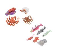 CVUTOVO 2 Sets Octopus and Salmon Life Cycle Model Educational Fish Growth Cycle Figures Realistic Display Models for Biology Learning and Science Teaching Aids