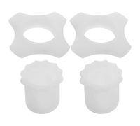 CVUTOVO 2 Sets Silicone Microphone Rings Anti Roll Bottom Rod Sleeves Glow in The Dark White Microphone Rings Easy Installation and Removal Compact Design for Ktv and Bars
