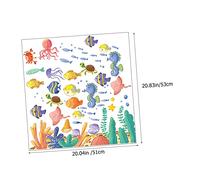 CVUTOVO 2 Sets Underwater World Wall Decals Adorable Ocean Stickers for Bedroom Nursery Living Decor Easy Peel and Stick Removable Wall Ornament Cartoon Patterns