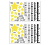 CVUTOVO 2 Sheets Height Chart Wall Sticker with Star Design Removable Growth Measuring Decal for Bedrooms Nurseries Kindergartens Smooth Surface Application Home Decoration