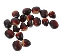 CVUTOVO 20Pcs Artificial Chestnuts Fake Nuts Set, Realistic Chestnut Food Model Decorations for Home, Party and Holiday Photography Props, Faux Nut Craft Display for Kitchen Play