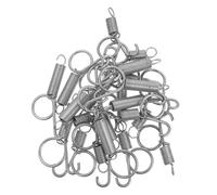 CVUTOVO 20pcs Spring Cage Door Hooks for Pets Left Right Hinge Latch Clips Compact Wire Cage Locks with Pull Ring for Rabbit Parrot Small Animal Escape Prevention