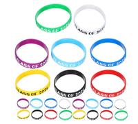 CVUTOVO 24pcs Graduation Silicone Wristbands with Stylish Class of 2026 Design, Comfortable Fit and Lightweight Bracelets for Students and Graduates, Graduation Week Party Favors and End
