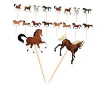 CVUTOVO 24PCS Horse Shaped Cake Decorations Creative Racing Horse Cupcake Picks for Farm Birthday Party Easy to Use Animal Molding Toppers Versatile Cake and Dessert Decor