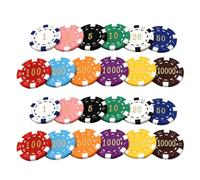 CVUTOVO 24Pcs Learning Coins Poker Chips Set, Custom Tokens for Educational Rewards, Mahjong Style Value Chips for ’ Party and Board Games