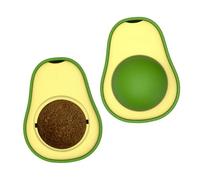 CVUTOVO 2pcs Avocado Shape Rotating Catnip Ball Toy Natural Catnip Toy for Cat Teeth Cleaning and Self-amusing at Home Style