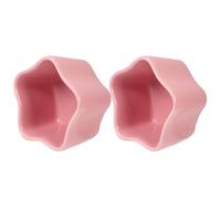 CVUTOVO 2pcs Ceramic Hamster Food Bowls Star-Shaped Small Pet Feeding Basins Non-Tip Design Pink for Hamsters and Small Animals
