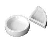 CVUTOVO 2pcs Ceramic Reptile Feeding Bowl Set Escape-Proof Lizard Food Water Dish Sturdy Ceramic Tortoise Feeding Basin for Terrarium Supplies