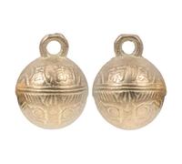 CVUTOVO 2pcs Copper Pet Decorative Bells and Loud Sound for Play and Crafts, Golden Hanging Pendants for Dog and Cat Collars