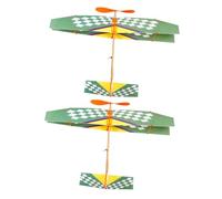 CVUTOVO 2Pcs DIY Model Glider Kit Rubber Band Powered Aircraft Educational Handcraft for Promotes Creativity Logical Thinking Random Color Safe Materials