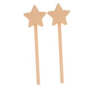 CVUTOVO 2pcs DIY Painting Fairy Wands for Unfinished Wooden Star Sticks Craft for Hand Brain Coordination and Imaginative Art Projects