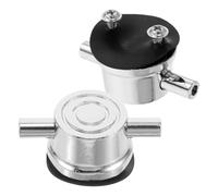 CVUTOVO 2pcs Double End Drum Lugs for Bass Drum and Tom, Silver Metal and Rubber Construction, Enhanced Stability and Professional Performance, for Stage Performances and Music Classrooms