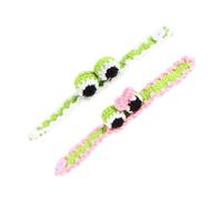 CVUTOVO 2pcs Handmade Wool Bracelets with Cute Cartoon Animals for Soft and Comfortable gift for for for for for for Knitted Wristbands for Christmas Souvenirs and Party Favors
