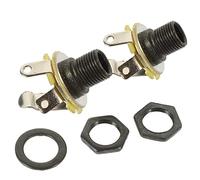 CVUTOVO 2Pcs Metal Guitar Sockets Output Input Jack Replacement - Full-Contact Stereo Jack Socket with Screws for Easy Installation and Improved Signal Efficiency