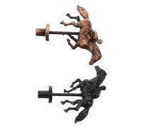 CVUTOVO 2pcs Metal Horse Racing Game for Board Games Creative Alloy Miniature Figurines in and Black Unique Racing Theme for Multiplayer Fun and Collectible Gifts for Horse Lovers
