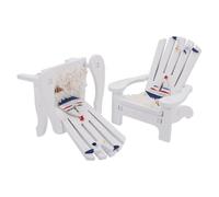CVUTOVO 2pcs Miniature Mediterranean Beach Chair Ornaments Home Decor with Nautical Style Unique Handcrafted Dollhouse Accessories for Relaxed Coastal Ambience