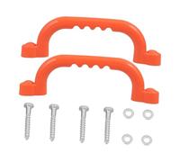 CVUTOVO 2pcs Non-slip Safety Handles for Swing Climbing Frames Plastic Grips in Bright Orange Indoor Outdoor Playground Accessories for Boys