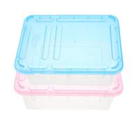 CVUTOVO 2pcs Plastic Tortoise Hibernation Box, Portable Reptile Breeding Box for Silkworm and Gecko, Lightweight Outdoor Feeding Keeper with Good Viewing