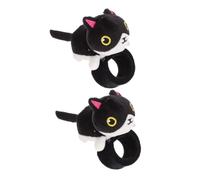 CVUTOVO 2pcs Plush Cat Snap Ring Bracelet for Boys and Girls Party Gifts Snuggle Cat Slap Band