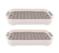 CVUTOVO 2PCS Rabbit Litter Box - Bunny Litter Box - White Guinea Pig Potty Trainer Corner Bedding Pet Potty Pan for Rabbit Guinea Pig Ferret