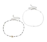 CVUTOVO 2pcs Shell Necklace Choker Set Adjustable Length Beach Trip Jewelry Colorful Shells Summer Accessory for Women Teens