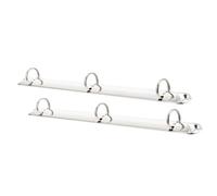 CVUTOVO 2pcs Silver Metal Loose Leaf Binder Mechanism with 3 Round Rings for A4 Notebook Binder, for Organizing Presentations and Projects at Home