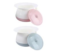 CVUTOVO 2pcs Small Chamber Pot Spittoon Night up Spittoon with Lid Thickened Handle Drop-Resistant Non-Slip Pp Plastic for Home Use
