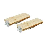 CVUTOVO 2pcs Small Pet Platform Wooden Station Board Provides Entertainment Play Area Beige round DIY Pet Cage for Rats and Small Animals