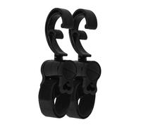 CVUTOVO 2pcs Stroller Hooks Clips Set for Baby Stroller and Walker Accessories, Strong Black Hanging Bag Holders with Rotatable Double Hooks for Diaper and Shopping Bags