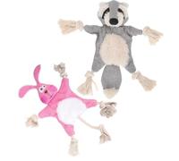 CVUTOVO 2pcs Sturdy No Stuffing Plush Dog Chew for Puppies, Cartoon Animal Shape Soft Cloth Material, for Indoor and Outdoor Independent Play and Stimulating Hunting Instincts